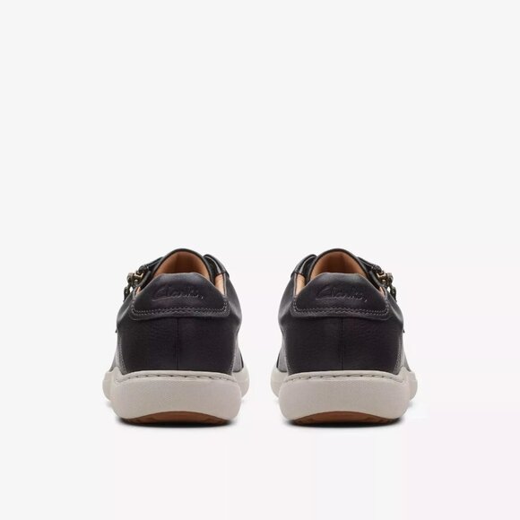 Clarks Womens Nalle Lace Sneaker - Black Leather/White Lace NEW - Picture 3 of 6